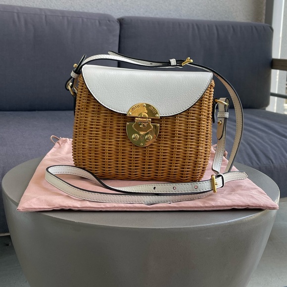 Miu Miu wicker and leather shoulder bag - Picture 7 of 11